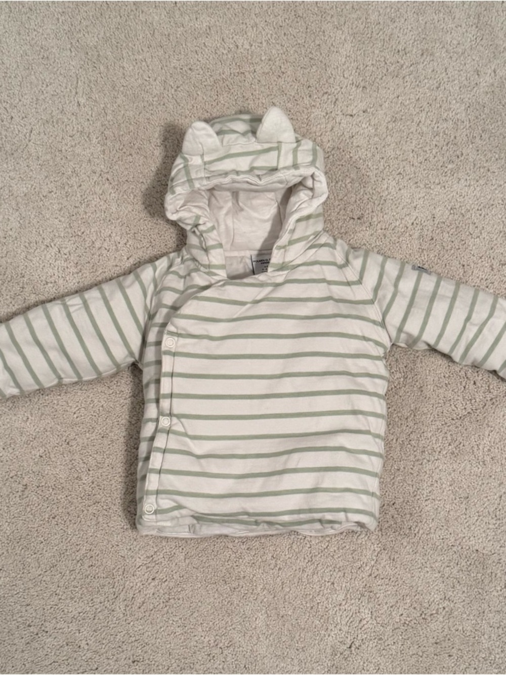 Polarn O. Pyret 4 - 6 M Striped Baby Hoodie with Ears